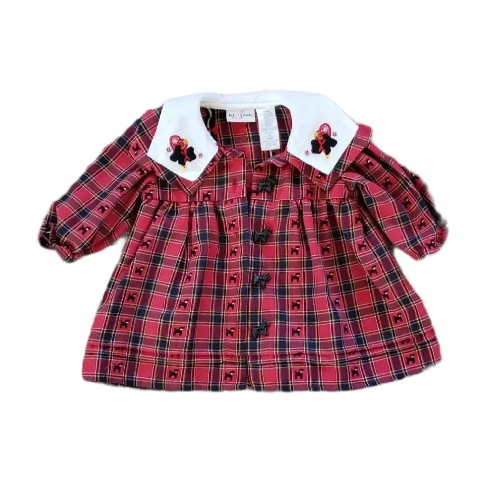 B.T. Kids Red Plaid Peter Pan Collar Dress